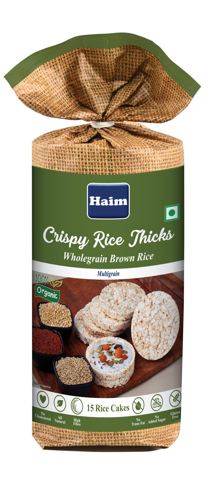 Multigrain Brown Serial HAIM Organic Crispy Rice Thick Wholegrain Brown Rice with Multigrain ...