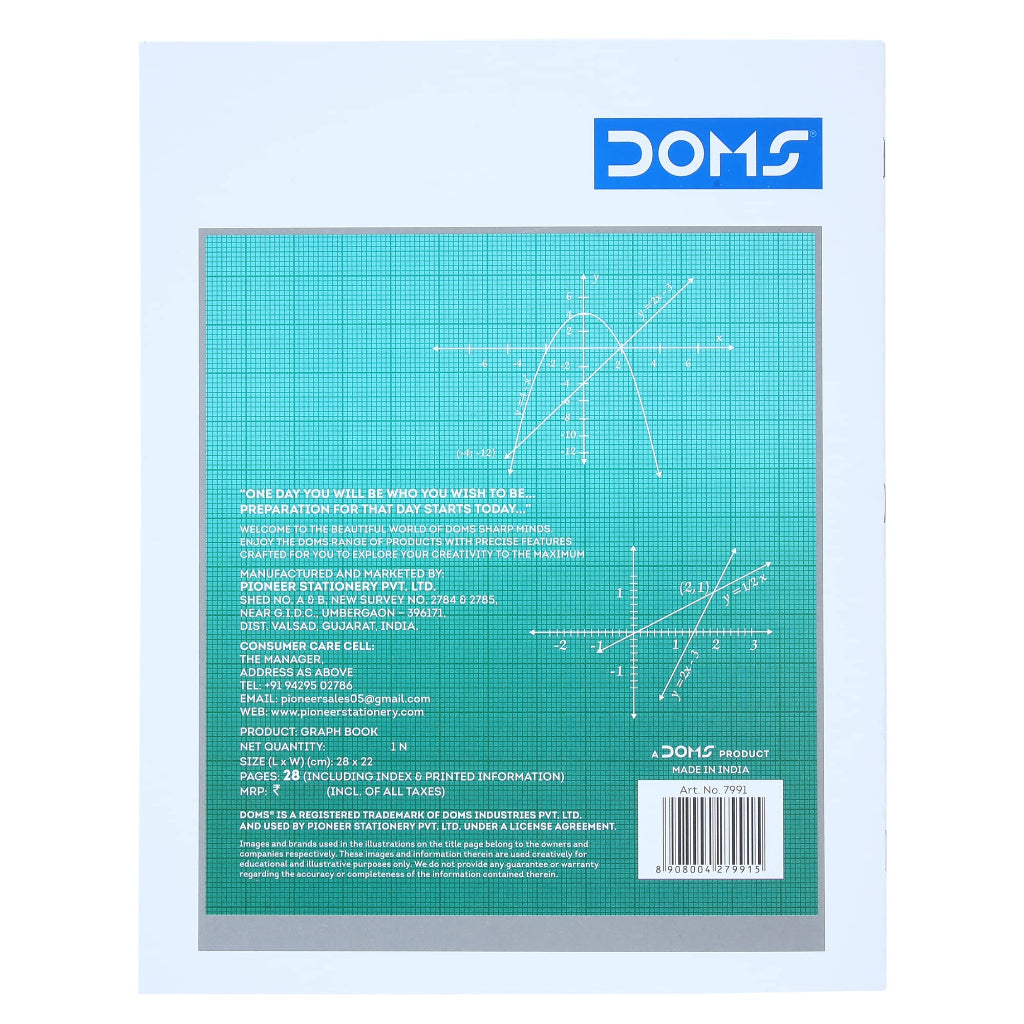 Single Cash Ruled Doms Graph Book - Graphical Square- One Side Ruled – Fetch N Buy