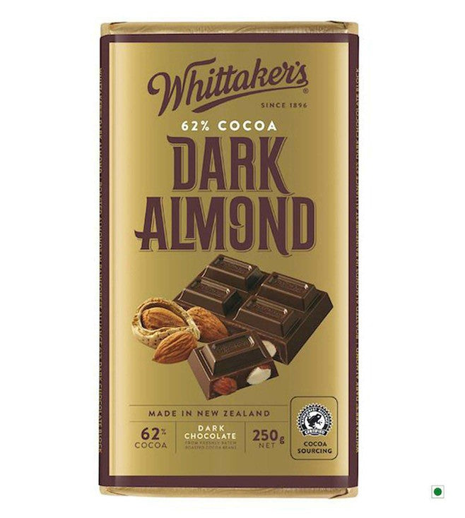 Whittakers Dark Almond 62 Cocoa Sharing Bar 250 G Fetch N Buy 2610