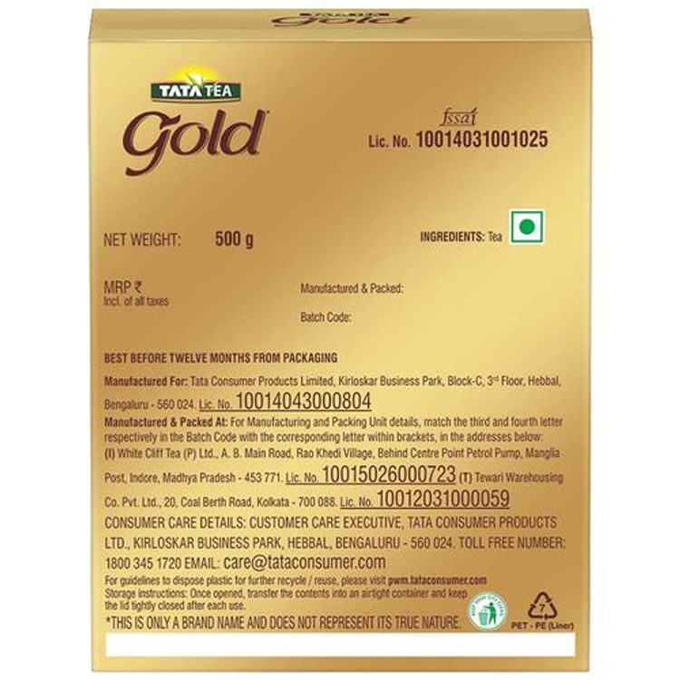 Tata Tea Gold Assam Teas With Gently Rolled Aromatic Long Leaves, Rich ...