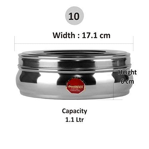 Stainless Steel Dabba-Storage Containers 400ml-500ml-750 ml Set