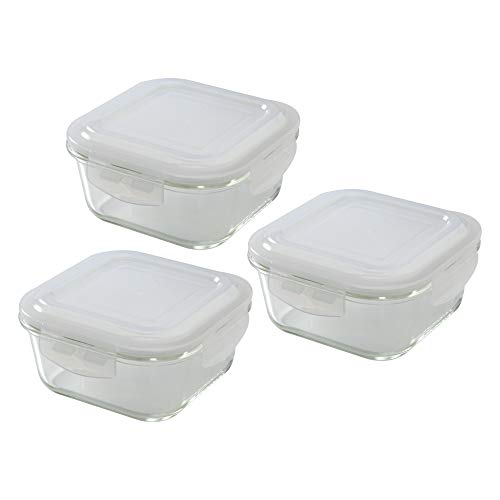 Buy Borosil Elite Borosilicate Glass Lunch Box - Set of 3, 320 ml, Square,  Break and Chip Resistant, Microwave Safe Office Tiffin Online at Best  Prices in India - JioMart.