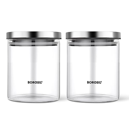 Classic Borosilicate Square Glass Air Tight Jar 1100ml