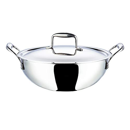 Vinod Zest Non Stick Deep Frypan with Glass Lid (Induction Friendly) - 22 cm