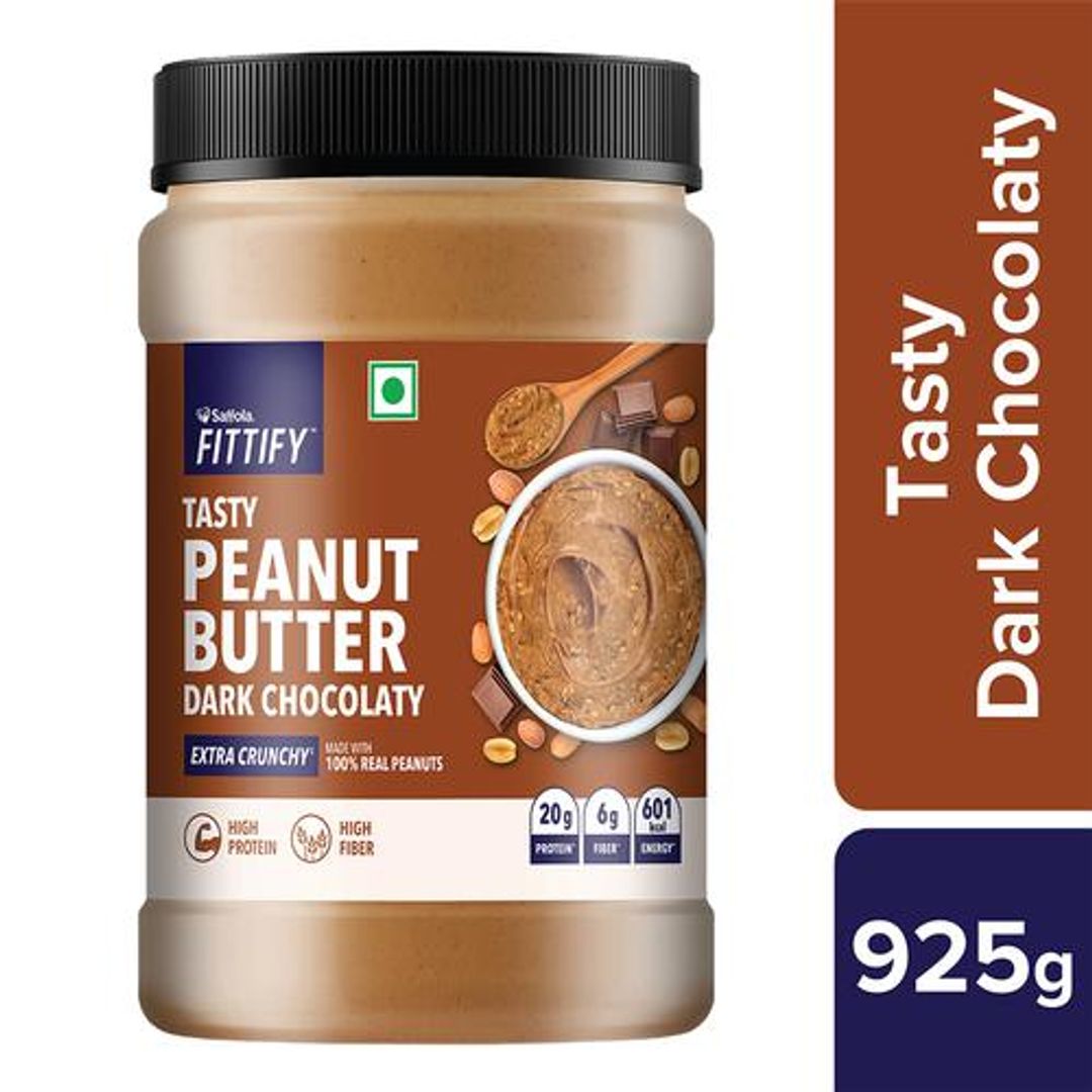 Fittify Saffola FITTIFY Tasty Peanut Butter Dark Chocolaty Extra Crunchy 925G ...