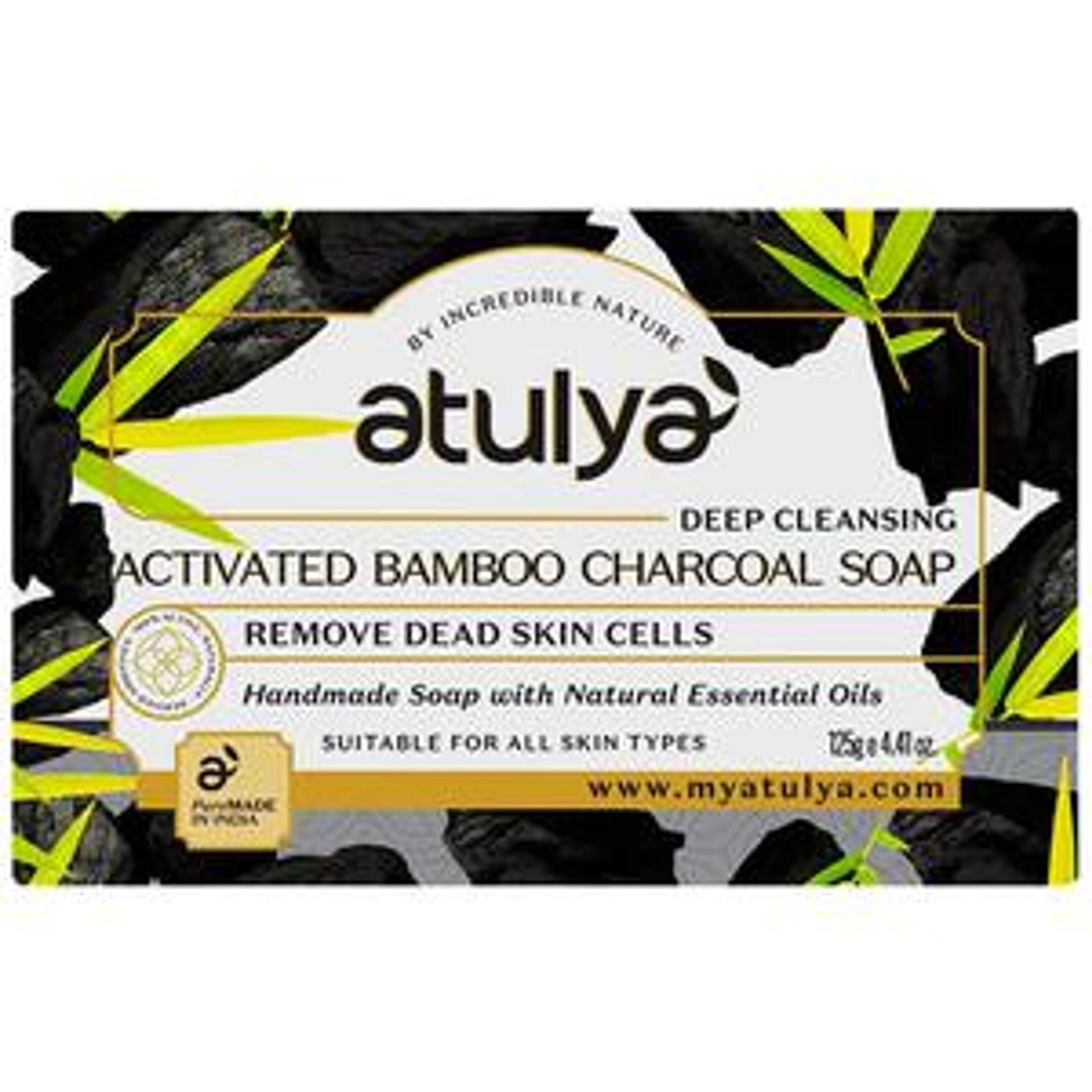 Activated Bamboo Charcoal Deep Cleanse Detoxifying Soap Bar - 5 Oz, Scented, With Shea Butter
