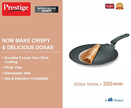 Prestige Scratch resistant Dishwasher Safe Cast Iron Dosa Tawa Of 300 mm