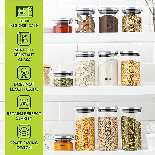 Borosil Klip N Store Glass Storage Container For Kitchen With Air