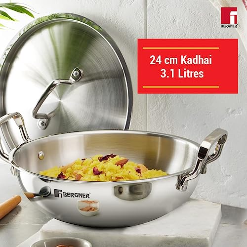 Bergner Essential Plus Non Stick Cookware Set 3Pc-Kadhai with