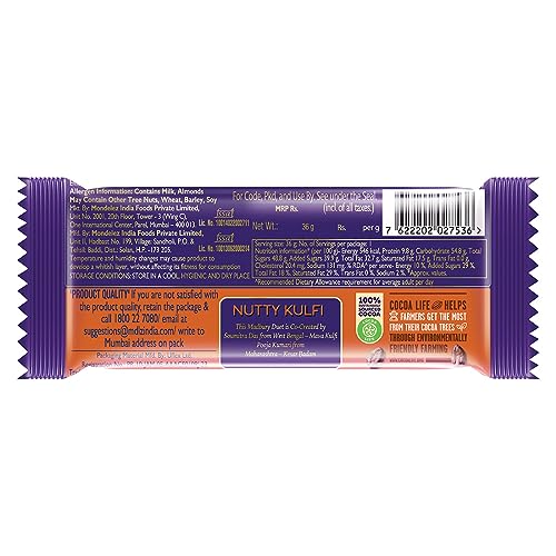 Cadbury Dairy Milk Nutty Kulfi Madbury Chocolate Bar, 36 g (Pack